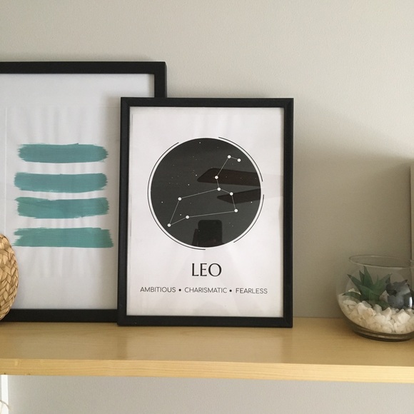 🔴 Leo Zodiac Sign Star Wall Art Print astrology - Picture 5 of 5